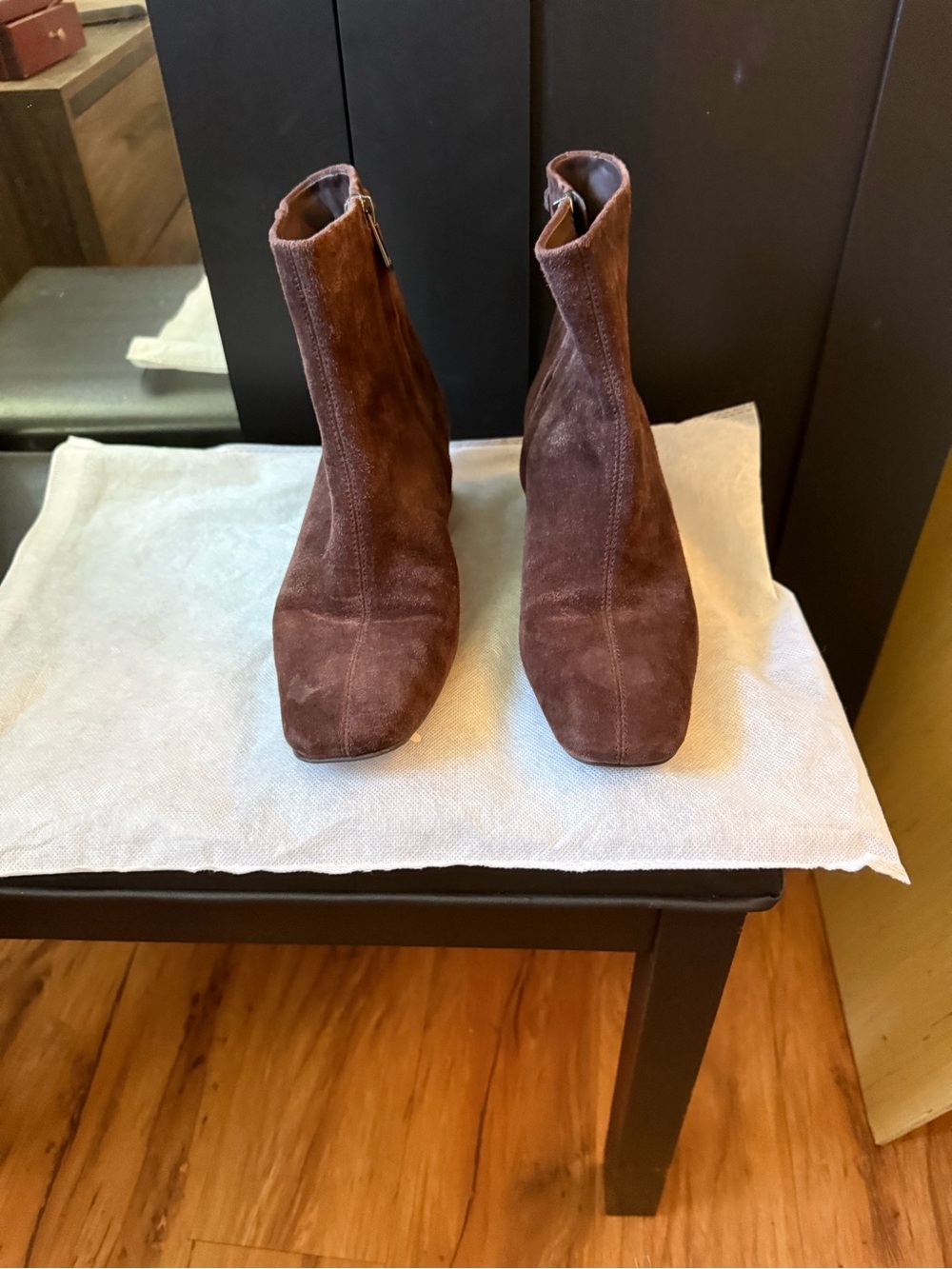 Women's Brown Suede Ankle Boots - Elegant Side-Zip Style